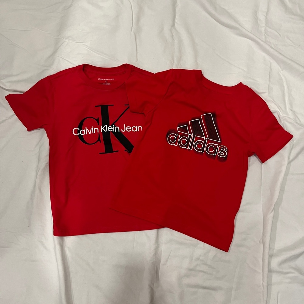 2 Red toddler tees